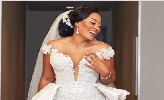 Robe de mariée sirène détachable en dentelle blanche, style africain, vente en gros